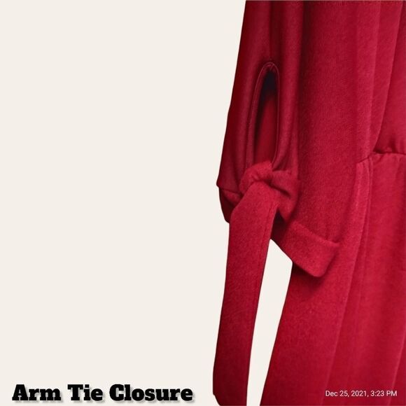 BooHoo Women's New Burgundy Arm tie midi dress Plus Size 16 - Picture 3 of 10